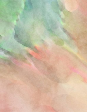 Pastel renklerde suluboya resim. Poster, duvar sanatı, afiş, kart, kitap kapağı ya da ambalaj için rahatlatıcı kompozisyonun yumuşak renkli çizimi. Modern fırça darbeleri resim.