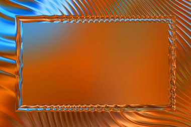 Soyut çerçeveli arkaplan. Renkli, canlı, dalgalı bir duvar kağıdı. Merkezi çerçeveli yaratıcı grafik 2d çizim. Dinamik şekilli modaya uygun sıvı örtüsü.