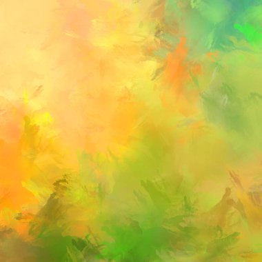 Canlı fırça darbeleriyle boyanmış. Renkli desenli resim. Fırçalanmış duvar kağıdını boya.