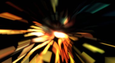 Işık parçacık izleri. Parlayan parçacıkları ve çizgileri olan ışık patlaması yıldızı. Güzel hareketli soyut ışın arkaplanı.