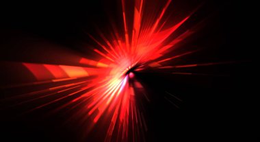 Fütürist mercek patlaması. Parlayan parçacıkları ve çizgileri olan ışık patlaması yıldızı. Güzel soyut ışın arkaplanı.