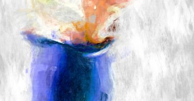 Soyut arkaplanda pürüzlü fırça darbeleri. Fırça boyası. Renkli boya darbeleri. Eşsiz duvar sanatı. Tuvaldeki modern sanat. Renkli çağdaş sanat eserleri. 