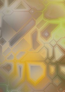 Renkli ve canlı geometrik şekiller katmanları var. Bir teknoloji planının dijital illüstrasyonu. Gelecekçi tasarım şablonu.