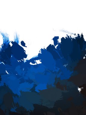 Taranmış Boyalı Soyut Arkaplan. Vahşi kaotik fırça darbeleri. Boya darbeleri. 2D İllüstrasyon. Fırça darbeli resim. 