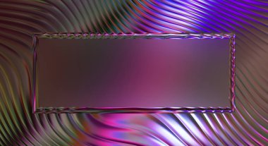 Soyut çerçeveli arkaplan. Renkli, canlı, dalgalı bir duvar kağıdı. Merkezi çerçeveli yaratıcı grafik 2d çizim. Dinamik şekilli modaya uygun sıvı örtüsü.