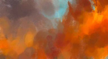 Çağdaş sanat. El yapımı resim. Modern sanat eserleri. Yüzeyde suluboya fırça darbeleriyle resim yapmak. 2D çizim. Sanatsal arkaplan resmi. Tablo üzerinde soyut resim. Renkli doku.