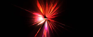 Fütürist mercek patlaması. Parlayan parçacıkları ve çizgileri olan ışık patlaması yıldızı. Güzel soyut ışın arkaplanı.