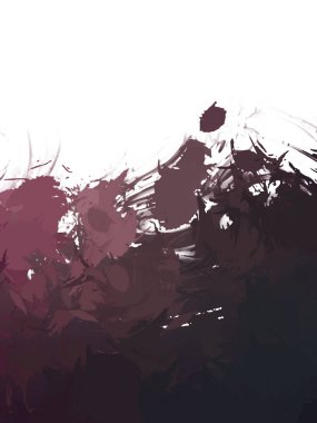 Taranmış Boyalı Soyut Arkaplan. Vahşi kaotik fırça darbeleri. Boya darbeleri. 2D İllüstrasyon. Fırça darbeli resim. 