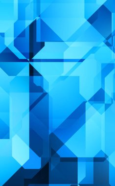 Renkli ve canlı geometrik şekiller katmanları var. Bir teknoloji planının dijital illüstrasyonu. Gelecekçi tasarım şablonu.