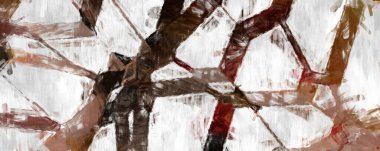 Soyut arkaplanda pürüzlü fırça darbeleri. Fırça boyası. Renkli boya darbeleri. Eşsiz duvar sanatı. Tuvaldeki modern sanat. Renkli çağdaş sanat eserleri. 