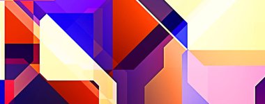 Üçgen arka planda üst üste dizayn ediliyor. Soyut geometrik duvar kağıdı. Geometrik renkli üçgen şekiller.