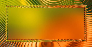 Soyut çerçeveli arkaplan. Renkli, canlı, dalgalı bir duvar kağıdı. Merkezi çerçeveli yaratıcı grafik 2d çizim. Dinamik şekilli modaya uygun sıvı örtüsü.