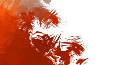 Taranmış Boyalı Soyut Arkaplan. Vahşi kaotik fırça darbeleri. Boya darbeleri. 2D İllüstrasyon. Fırça darbeli resim. 