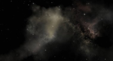 Galaksi uzayındaki yıldız alanı renkli nebula ile. Uzayın derinliklerinin bilim kurgu geçmişi. Ruhsal duvar kağıdı.