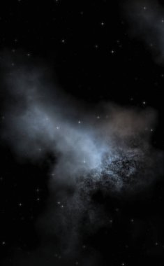 Galaksi uzayındaki yıldız alanı renkli nebula ile. Uzayın derinliklerinin bilim kurgu geçmişi. Ruhsal duvar kağıdı.