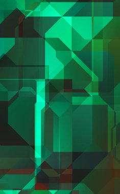 Renkli ve canlı geometrik şekiller katmanları var. Bir teknoloji planının dijital illüstrasyonu. Gelecekçi tasarım şablonu.