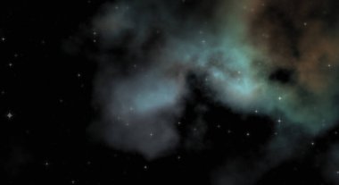 Galaksi uzayındaki yıldız alanı renkli nebula ile. Uzayın derinliklerinin bilim kurgu geçmişi. Ruhsal duvar kağıdı.