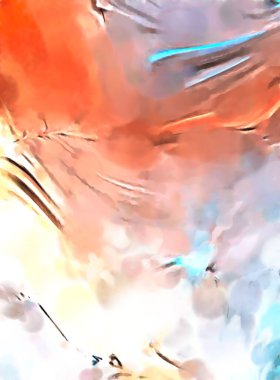 Soyut arkaplanda pürüzlü fırça darbeleri. Fırça boyası. Renkli boya darbeleri. Eşsiz duvar sanatı. Tuvaldeki modern sanat. Renkli çağdaş sanat eserleri. 