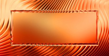 Soyut çerçeveli arkaplan. Renkli, canlı, dalgalı bir duvar kağıdı. Merkezi çerçeveli yaratıcı grafik 2d çizim. Dinamik şekilli modaya uygun sıvı örtüsü.