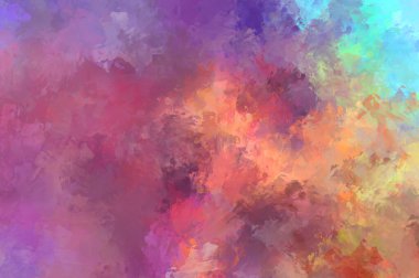 Sanatsal soyut arkaplan. Doku boyalı duvar kağıdı. Boya darbeleriyle yaratıcı bir illüstrasyon. Fırça desenli resim.