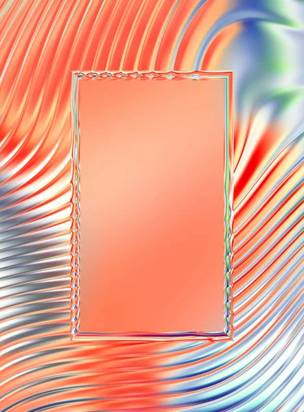 Soyut çerçeveli arkaplan. Renkli, canlı, dalgalı bir duvar kağıdı. Merkezi çerçeveli yaratıcı grafik 2d çizim. Dinamik şekilli modaya uygun sıvı örtüsü.