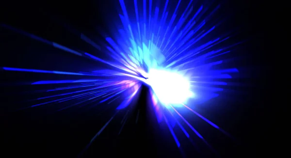 Brilho Lente Futurista Estrela Explosão Luz Com Partículas Linhas Brilhantes — Fotografia de Stock