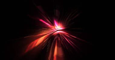 Fütürist mercek patlaması. Parlayan parçacıkları ve çizgileri olan ışık patlaması yıldızı. Güzel soyut ışın arkaplanı.