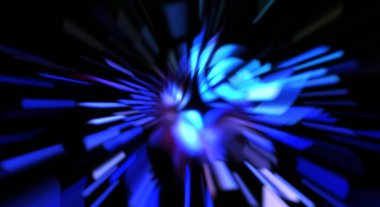 Işık parçacık izleri. Parlayan parçacıkları ve çizgileri olan ışık patlaması yıldızı. Güzel hareketli soyut ışın arkaplanı.