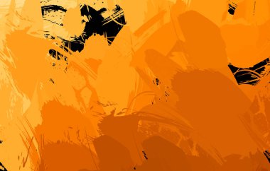 Vahşi fırça darbeleriyle yaratıcı soyut resim. Artistik fırça darbeleriyle donatılmış. Renkli ve canlı bir tasvir. Boyalı sanat.