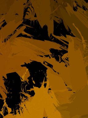 Vahşi fırça darbeleriyle yaratıcı soyut resim. Artistik fırça darbeleriyle donatılmış. Renkli ve canlı bir tasvir. Boyalı sanat.