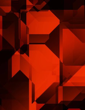 Renkli ve canlı geometrik şekiller katmanları var. Bir teknoloji planının dijital illüstrasyonu. Gelecekçi tasarım şablonu.