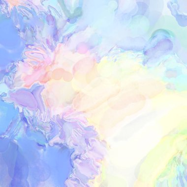 Çağdaş sanat. El işçiliğinin renkli dokusu. Modern resim. Yüzeyde suluboya vuruşlar. Sanatsal arkaplan resmi. Tablo üzerinde soyut resim. Fırça darbeleri. 