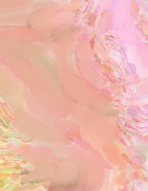 Yumuşak suluboya duvar kağıdı. Hafifçe fırçalanmış renkleri olan sanatsal bir resim. Pastel renkler arkaplana dokunmuş. Soyut duvar sanatı..