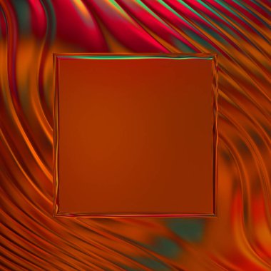 Soyut çerçeveli arkaplan. Renkli, canlı, dalgalı bir duvar kağıdı. Merkezi çerçeveli yaratıcı grafik 2d çizim. Dinamik şekilli modaya uygun sıvı örtüsü.