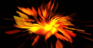 Işık parçacık izleri. Parlayan parçacıkları ve çizgileri olan ışık patlaması yıldızı. Güzel hareketli soyut ışın arkaplanı.