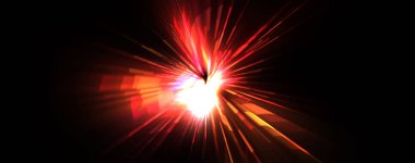 Fütürist mercek patlaması. Parlayan parçacıkları ve çizgileri olan ışık patlaması yıldızı. Güzel soyut ışın arkaplanı.