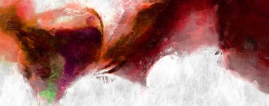 Soyut arkaplanda pürüzlü fırça darbeleri. Fırça boyası. Renkli boya darbeleri. Eşsiz duvar sanatı. Tuvaldeki modern sanat. Renkli çağdaş sanat eserleri. 