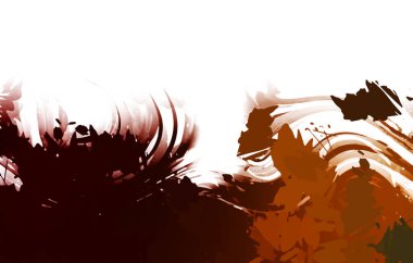 Taranmış Boyalı Soyut Arkaplan. Vahşi kaotik fırça darbeleri. Boya darbeleri. 2D İllüstrasyon. Fırça darbeli resim. 