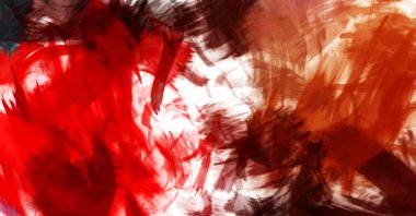 Sanatsal soyut arkaplan. Doku boyalı duvar kağıdı. Boya darbeleriyle yaratıcı bir illüstrasyon. Fırça desenli resim.