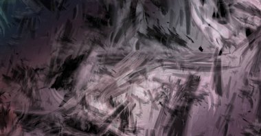 Modern sanat. Taranmış Boyalı Soyut Arkaplan. Fırça darbesi ile boyanmış. Boya darbeleri. 2B Görüntü