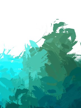 Taranmış Boyalı Soyut Arkaplan. Vahşi kaotik fırça darbeleri. Boya darbeleri. 2D İllüstrasyon. Fırça darbeli resim. 