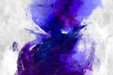 Soyut arkaplanda pürüzlü fırça darbeleri. Fırça boyası. Renkli boya darbeleri. Eşsiz duvar sanatı. Tuvaldeki modern sanat. Renkli çağdaş sanat eserleri. 