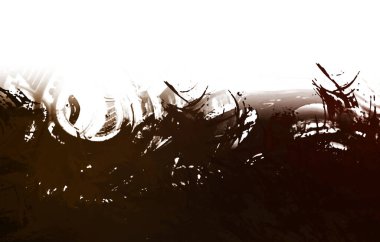 Taranmış Boyalı Soyut Arkaplan. Vahşi kaotik fırça darbeleri. Boya darbeleri. 2D İllüstrasyon. Fırça darbeli resim. 