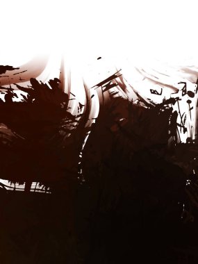 Taranmış Boyalı Soyut Arkaplan. Vahşi kaotik fırça darbeleri. Boya darbeleri. 2D İllüstrasyon. Fırça darbeli resim. 