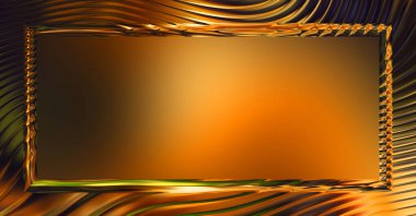 Soyut çerçeveli arkaplan. Renkli, canlı, dalgalı bir duvar kağıdı. Merkezi çerçeveli yaratıcı grafik 2d çizim. Dinamik şekilli modaya uygun sıvı örtüsü.