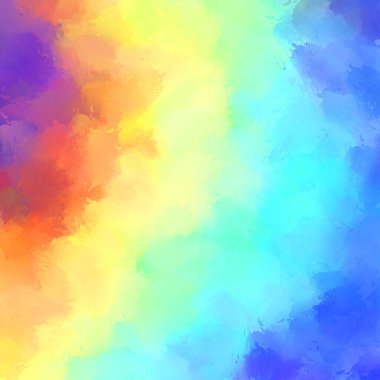 Canlı fırça darbeleriyle boyanmış. Renkli desenli resim. Fırçalanmış duvar kağıdını boya.