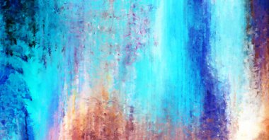 Modern sanat. Renkli çağdaş sanat eserleri. Renkli boya darbeleri. Soyut arkaplanda fırça darbeleri. Fırça boyası. Eşsiz duvar sanatı.