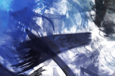 Sanatsal soyut arkaplan. Doku boyalı duvar kağıdı. Boya darbeleriyle yaratıcı bir illüstrasyon. Fırça desenli resim.