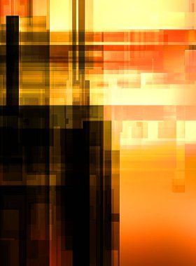 Renkli ve canlı geometrik şekiller katmanları var. Bir teknoloji planının dijital illüstrasyonu. Gelecekçi tasarım şablonu.