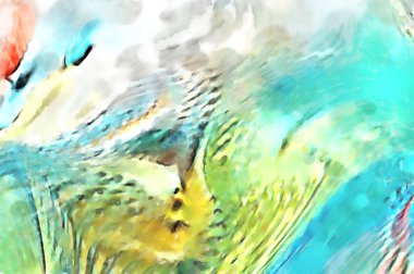 Modern sanat. Renkli çağdaş sanat eserleri. Renkli boya darbeleri. Soyut arkaplanda fırça darbeleri. fırça boyası.